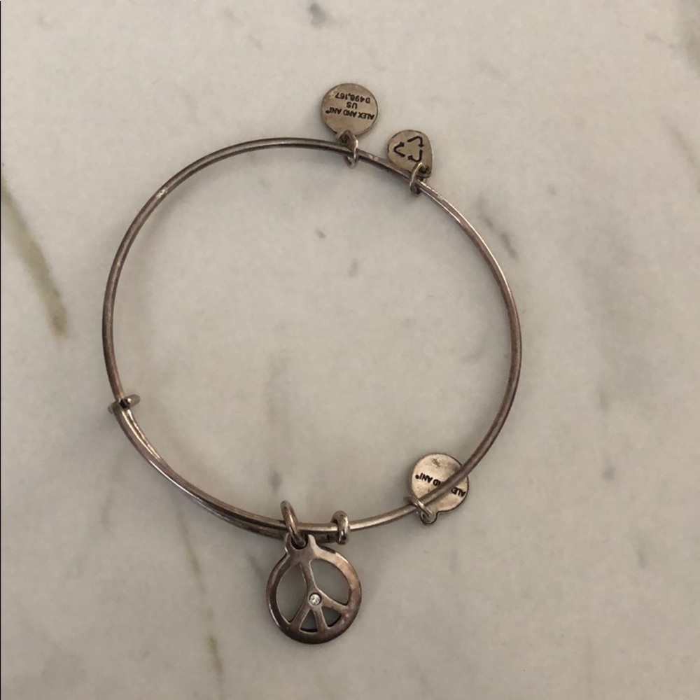 Alex and Ani Silver Peace Bracelet